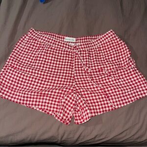 Abercrombie & Fitch Red Checkered Women's Shorts